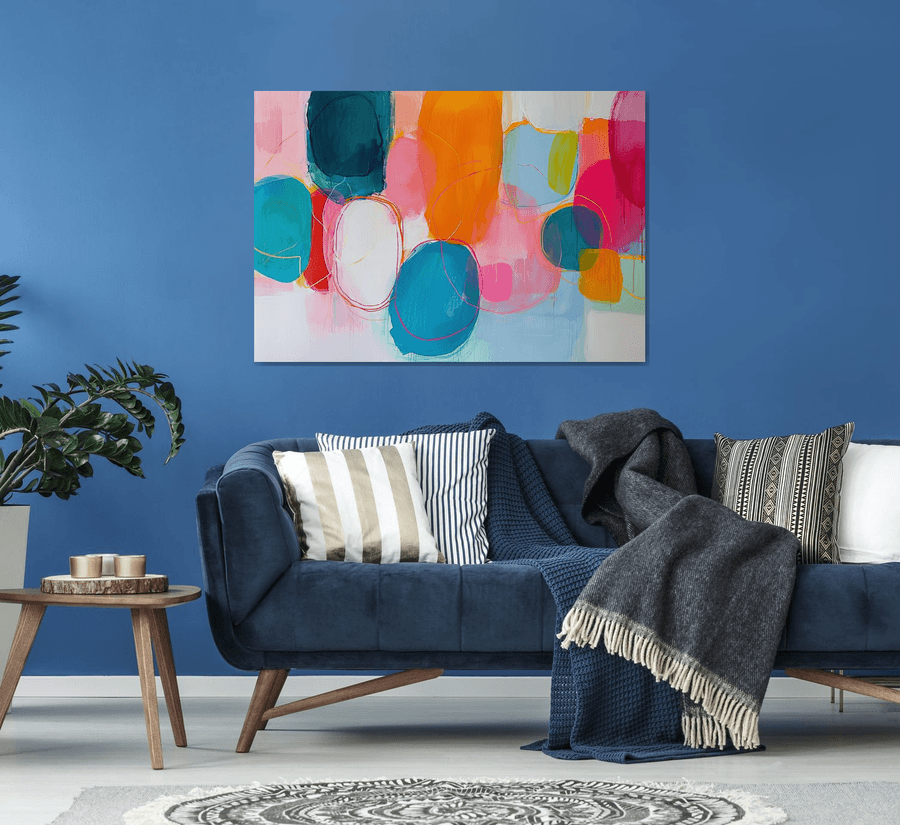 Pink, Teal, and Orange Shapes Giclée print: Sasha Robinson | Artfinder