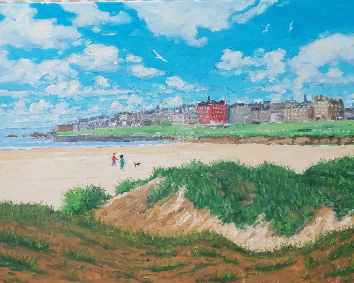 Oil Painting , West Sands, St Andrews By Colin Ross Jack, 26 X 20, Artwork For Sale On Artfinder