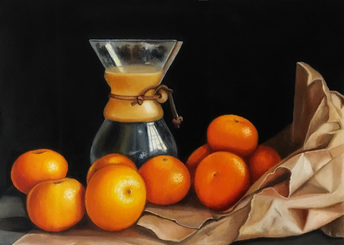 Photorealistic Still Life Oil Painting By Priyanka Singh, 14 X 10", Fresh From The Market, Original Artwork