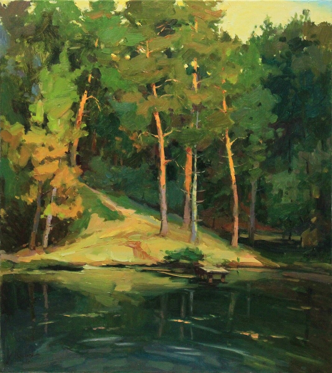 Impressionistic Landscape Oil Painting By Alisa Onipchenko-Cherniakovska, 31 X 35, On The Other Side, Original Artwork