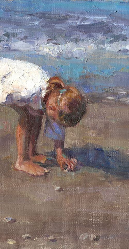 Girl and the sound of the sea by Vachagan Manukyan