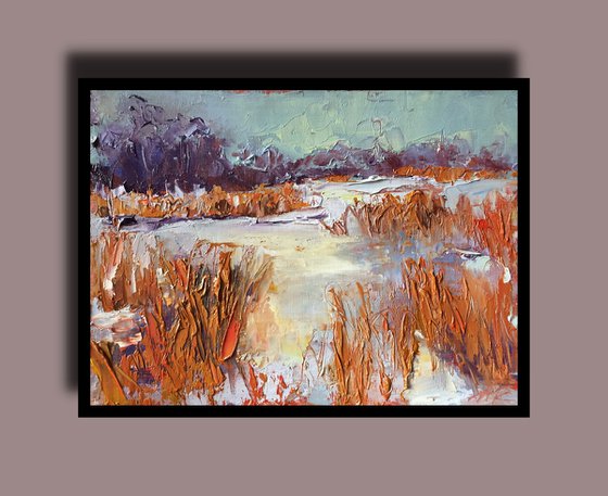 Midwinter  Landscape Oil Painting