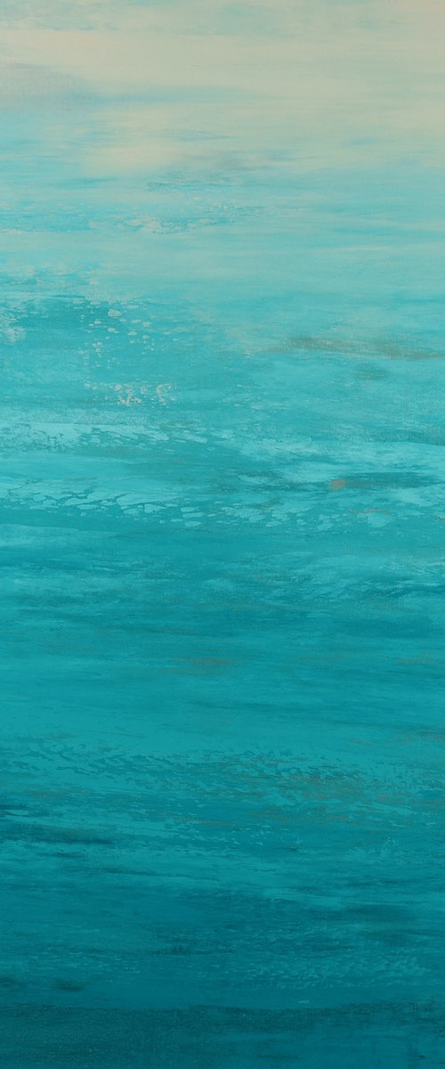 Teal Beach - Modern Abstract Expressionist Seascape by Suzanne Vaughan