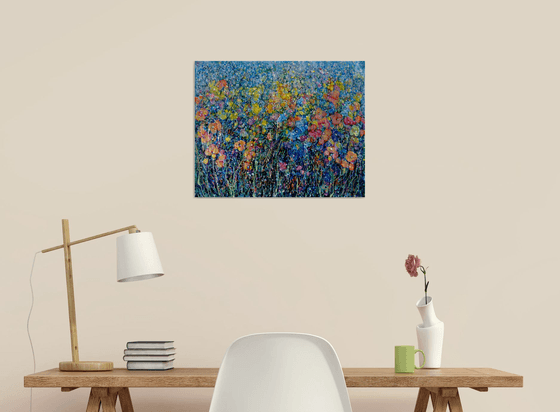 Whimsical Bloom -  Original Painting on Canvas influenced by Jackson Pollock's Style