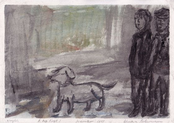A Dog First!, December 2015, acrylic on paper, 21,1 x 29,6 cm