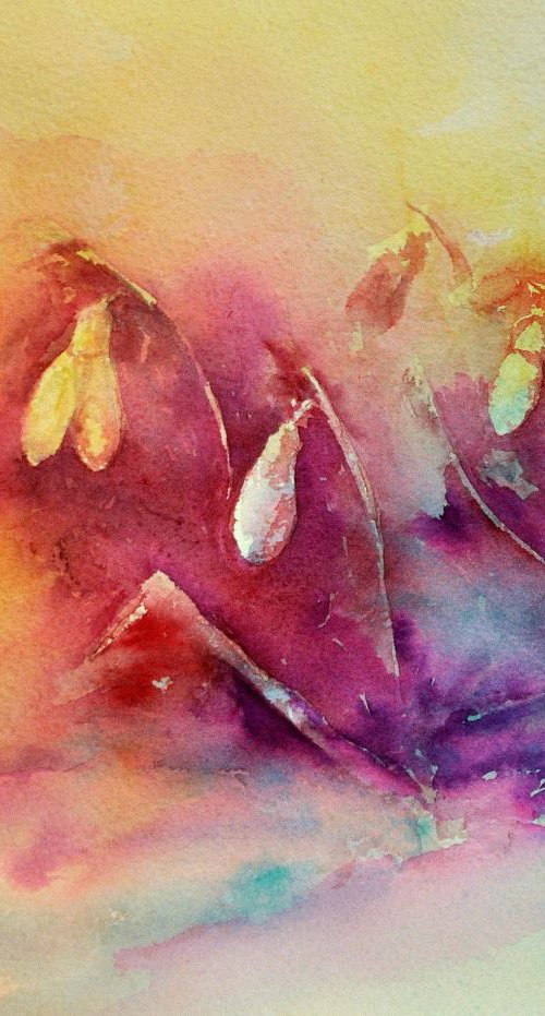 SPRING AGAIN original watercolour 32x25 by Beata van Wijngaarden