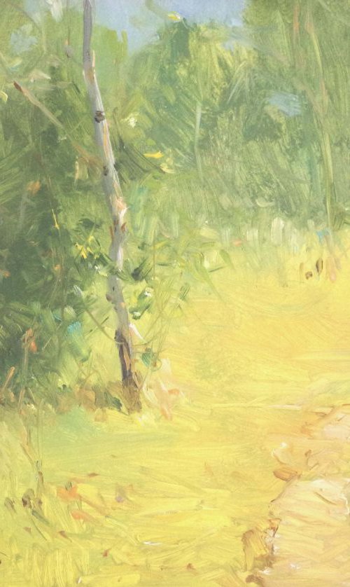 Meadow Landscape  oil painting Hand Painted One of a kind Framed Ready to Hang by Vahe Yeremyan