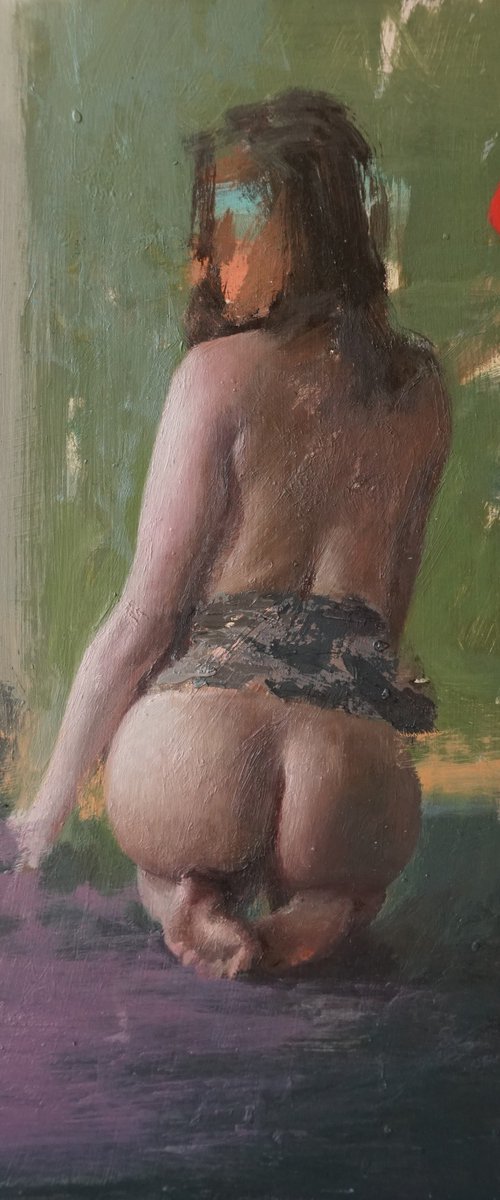 Green figure by Manuel Leonardi