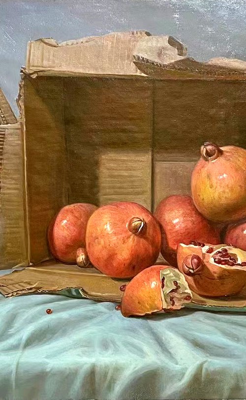 Still life:Persimmons in the carton by Kunlong Wang