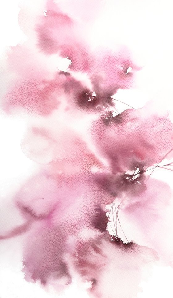 Pink abstract flowers set