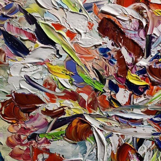 Vaso con fiori arancio