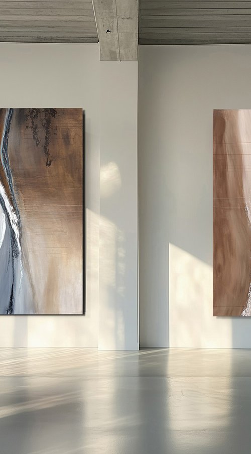 Diptych Sculpted Lines of Sand by Tatiana Malinovscaia