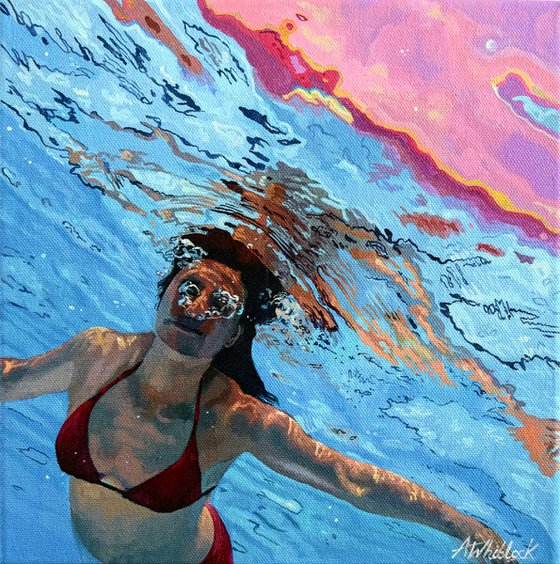 Underneath XXXVI - Miniature swimming painting