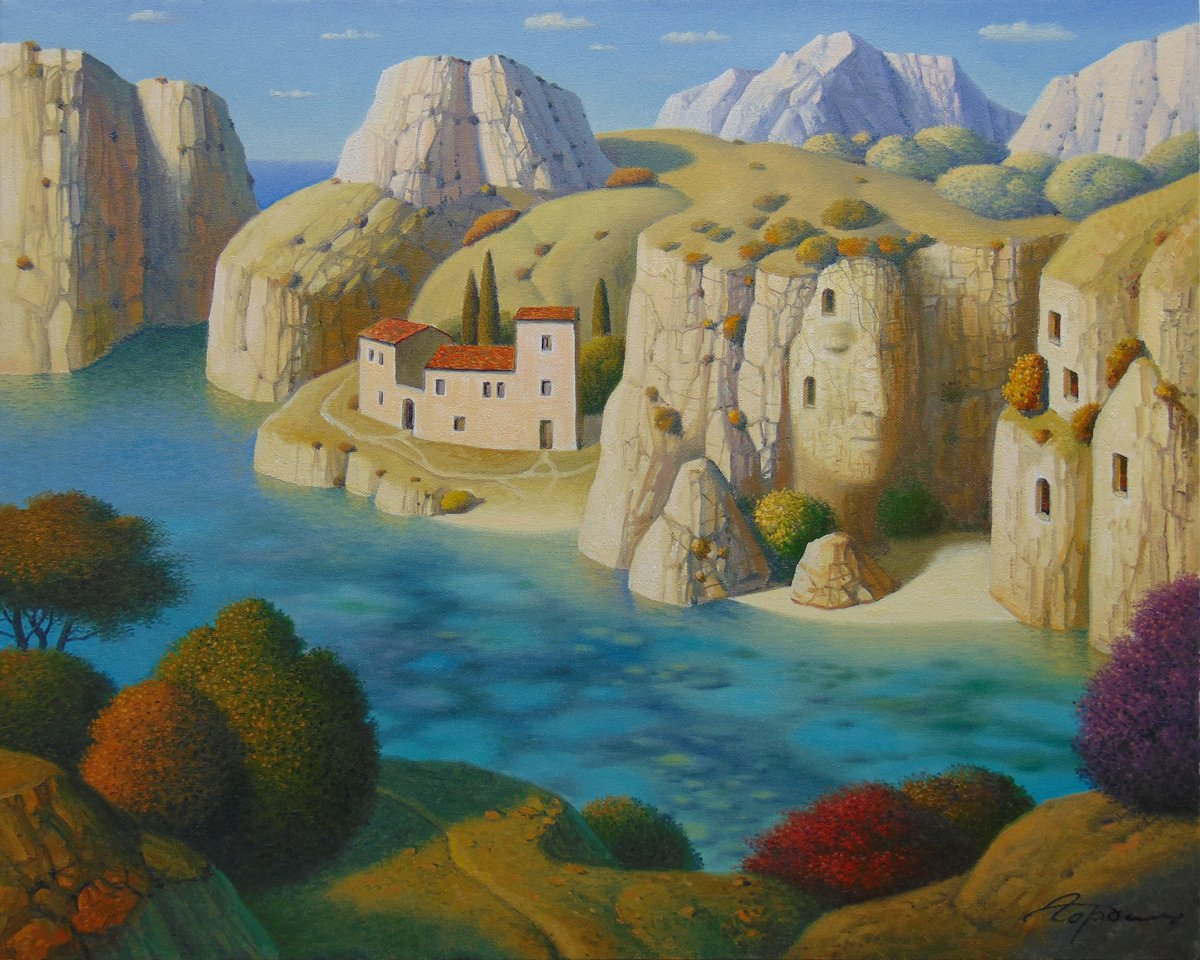 Emerald bay with white rocks by Evgeni Gordiets