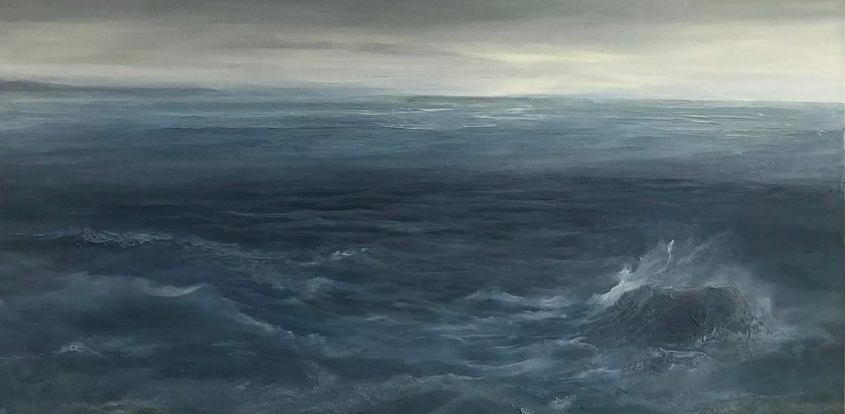 Impressionistic Landscape Acrylic Painting By Tamara Bettencourt, 48 X 24", Shell Beach Beauty, Original Artwork