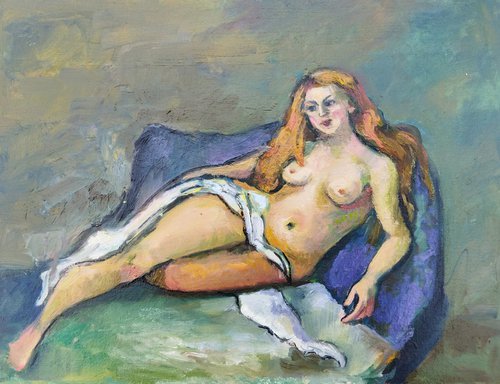 Leda Inspired by Cezanne, 30*40см by Ann Krasikova