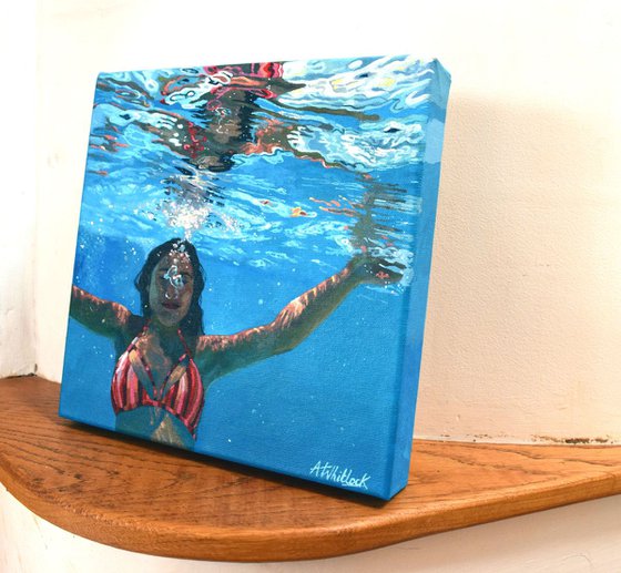 Underneath VII - Miniature swimming painting