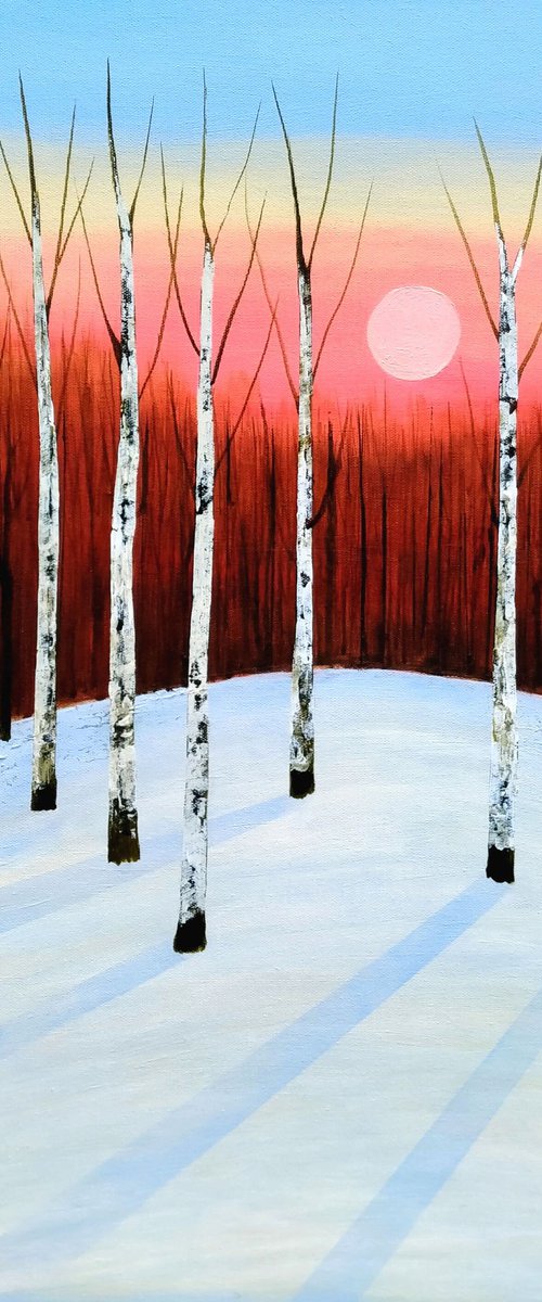 Twilight Birches by Amanda Horvath