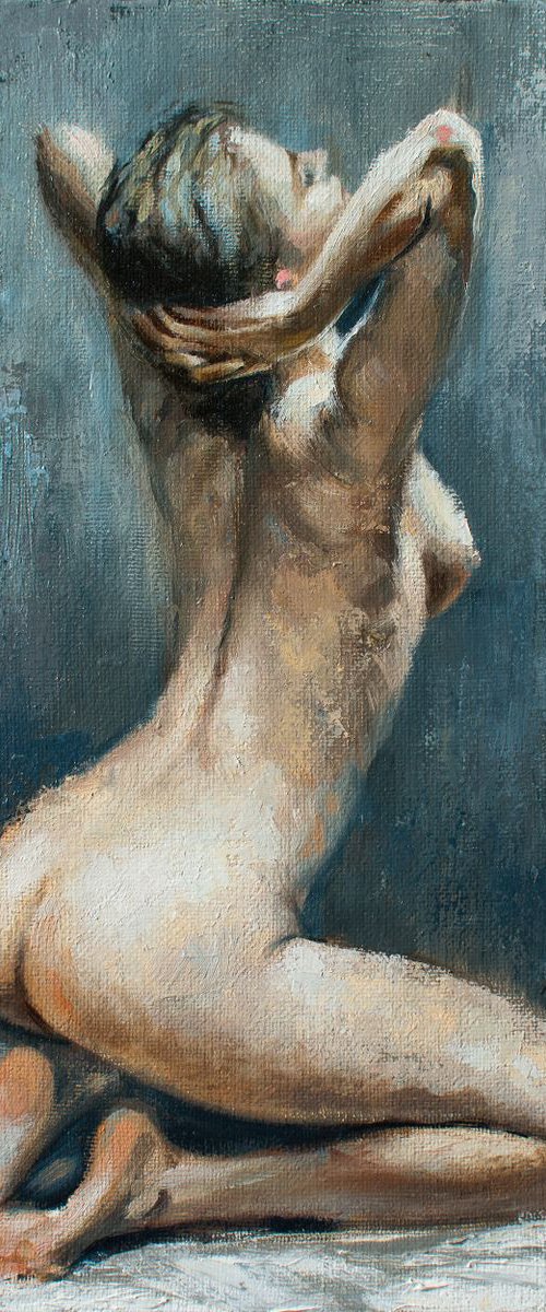 KNEELING NUDE FIGURE STUDY by Yaroslav Sobol