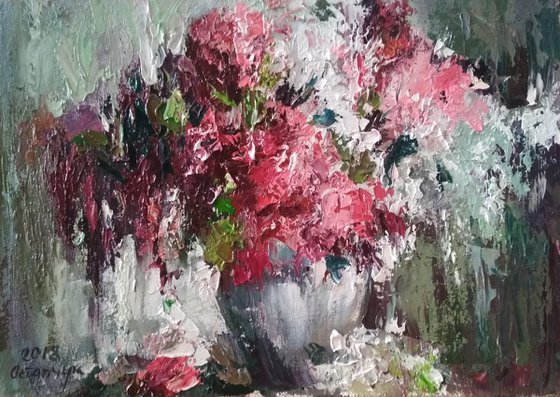 Still life with peonies