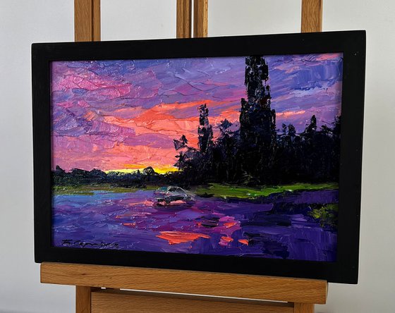 A Romantic Sunset Outside the City