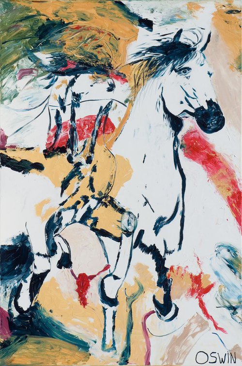 Horse painting - Best friends by Oswin Gesselli