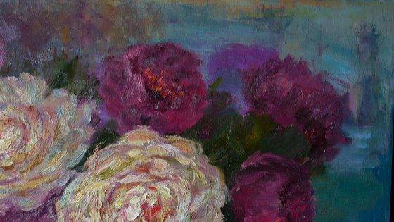 Lush Bouquet Of Peonies painting