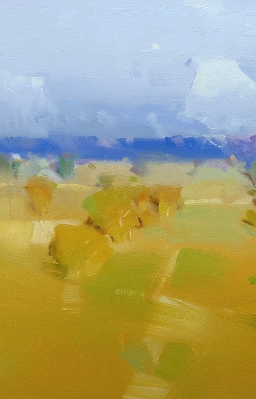 Autumn Hill, Original oil painting, Handmade artwork, One of a kind by Vahe Yeremyan