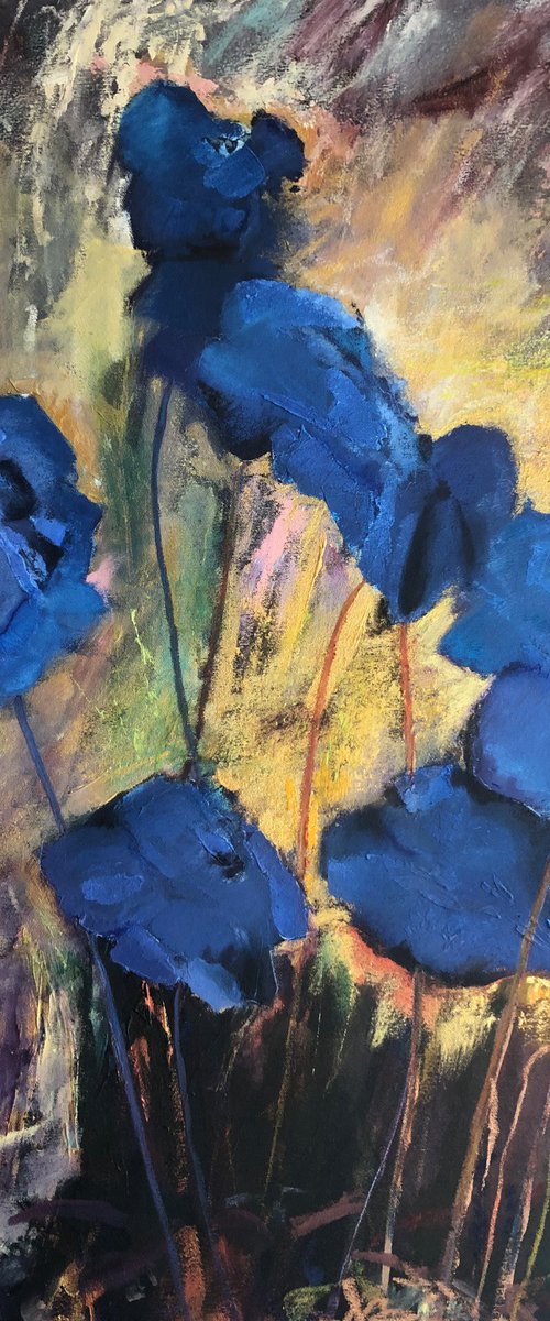 Among Blue Poppies 3 by Simon Jones