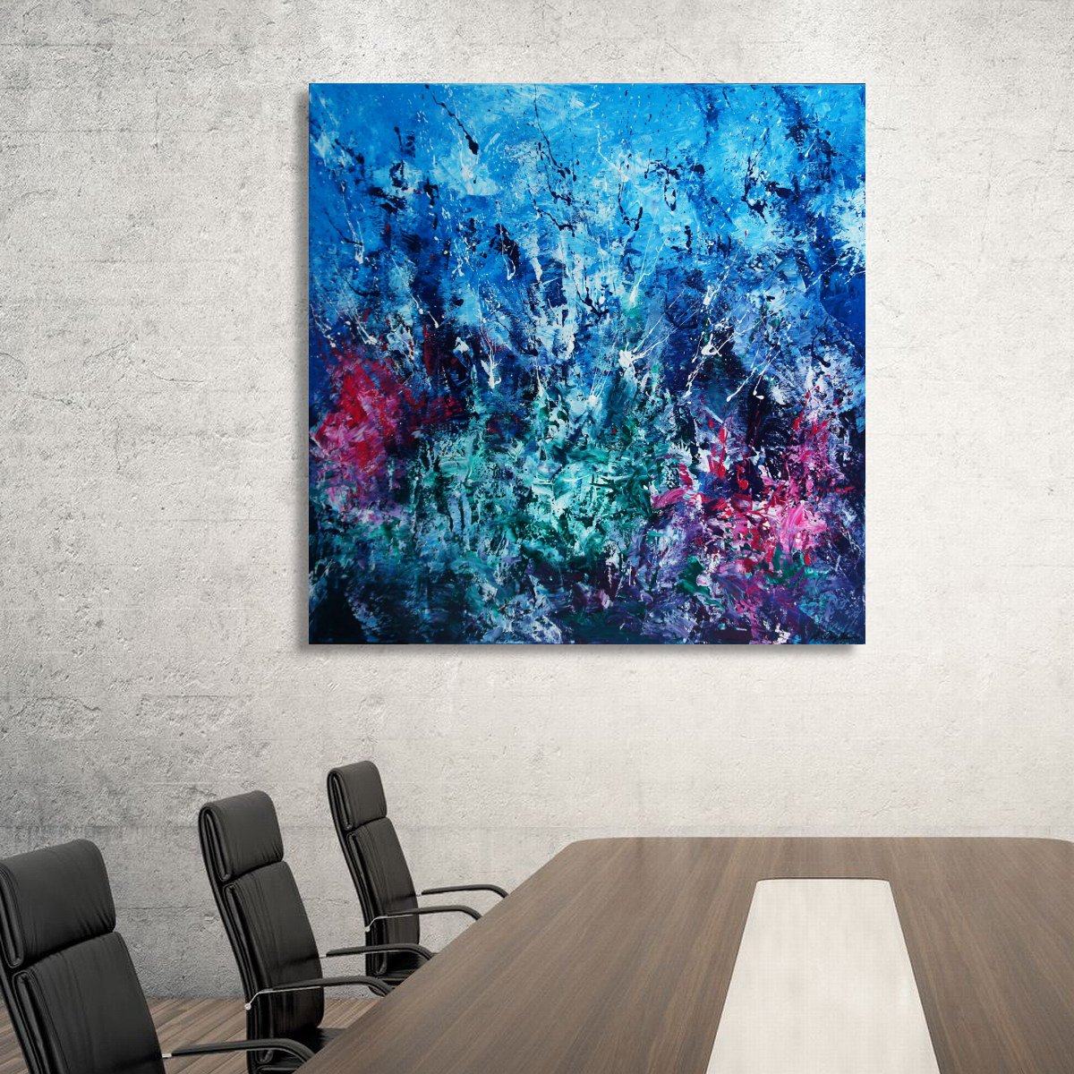 Corals (100 x 100 cm) XXL oil (40 x 40 inches) by Ansgar Dressler