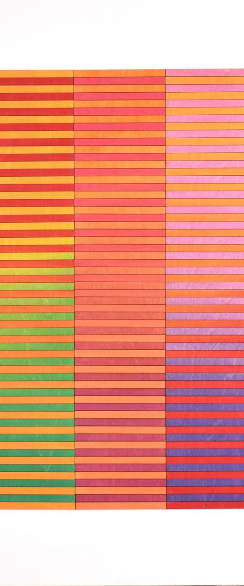 Five Panel Ombre Stripe Colour Study by Amelia Coward