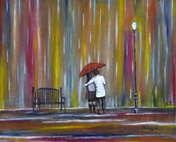 Love in the Rain a romantic painting