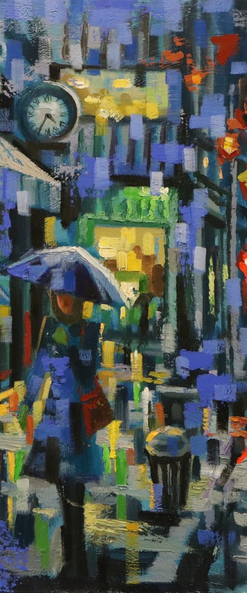Blue Rain and Fifth Avenue by Chin H Shin