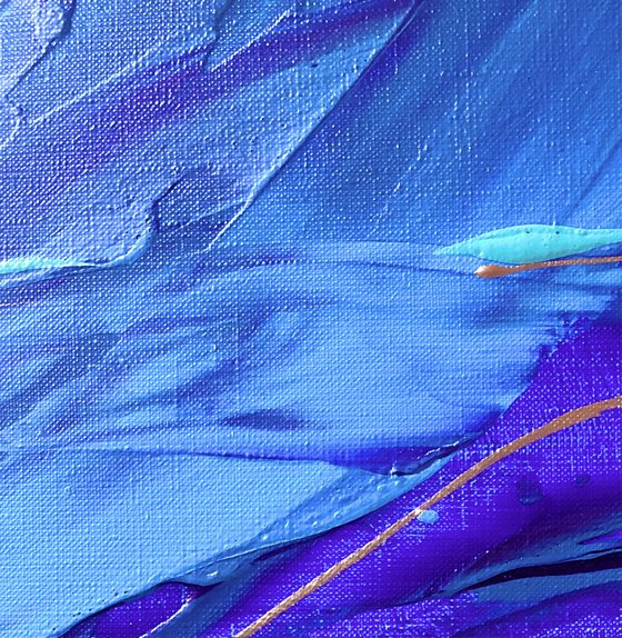 THE SECRET OF THE INDIGO SEA - Marine abstraction. Rare color. Indigo. Stylish abstract. Flicker. Depth. Cold.