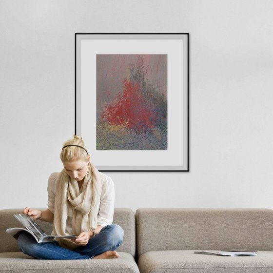 Abstract ballet dancer painting  " Prima In Red" (138b15)