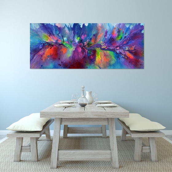 Yes - 59x35.5'' FREE SHIPPING Large Ready to Hang Abstract Painting - XXXL Huge Colourful Modern Abstract Big Painting, Large Colorful Painting - Ready to Hang Wall Art