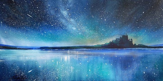 Unfolding Stars Over Bamburgh Castle