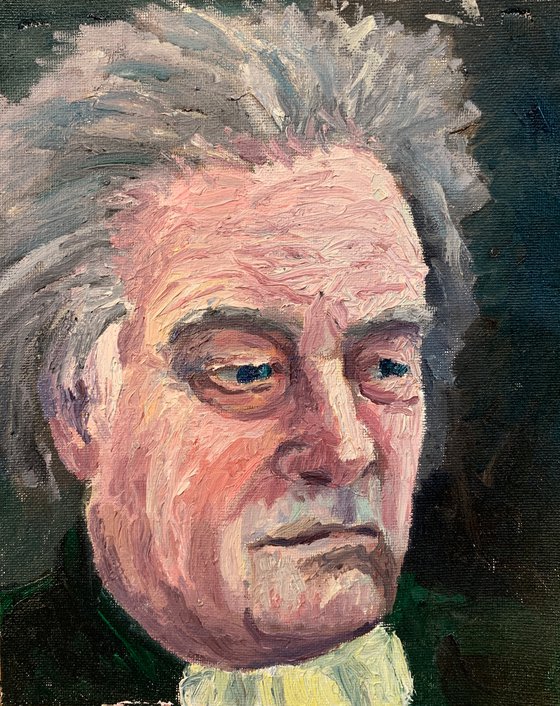 Beethoven Study In Oil - Small Portrait