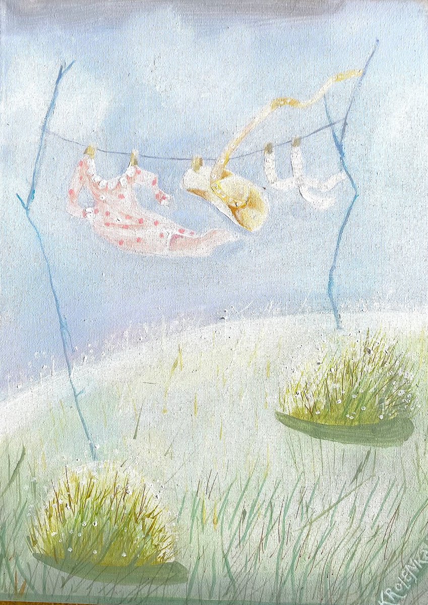 Landscape Painting By Alexandra Krasuska, 12 X 16, Spring Breeze, Original Artwork