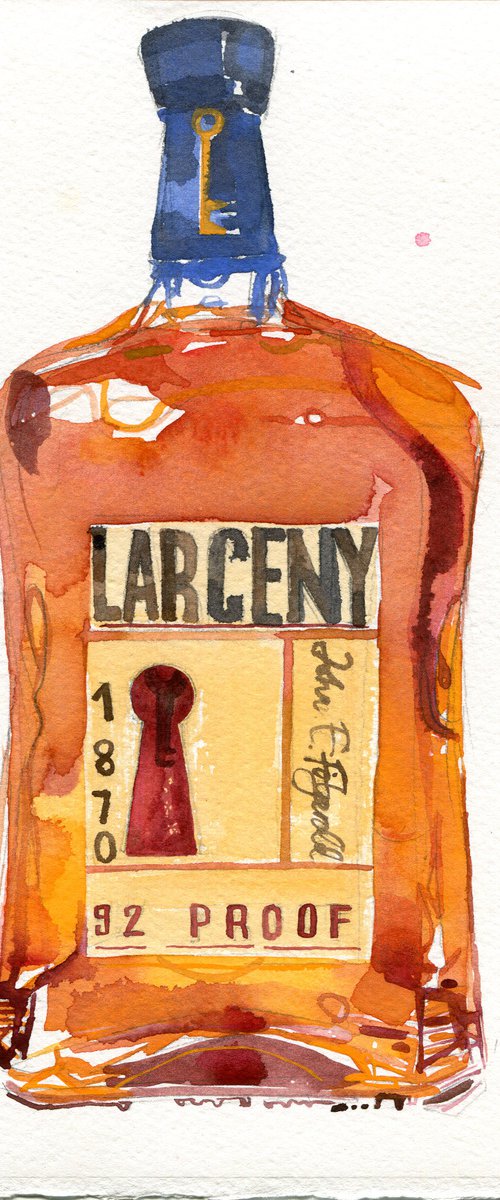 Larceny whiskey bottle by Hannah Clark