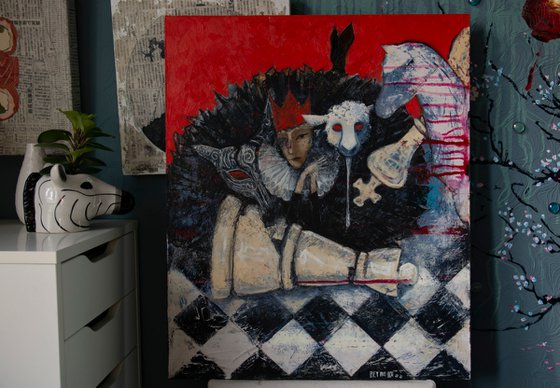 Black queen-painting as a gift, for home and office