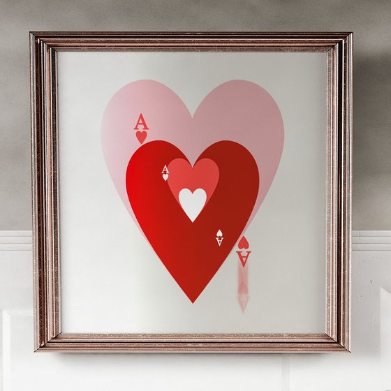 Ace of Heart. Limited Edition Giclee PRINT on Paper. Original Signed Digital Art (Giclée).