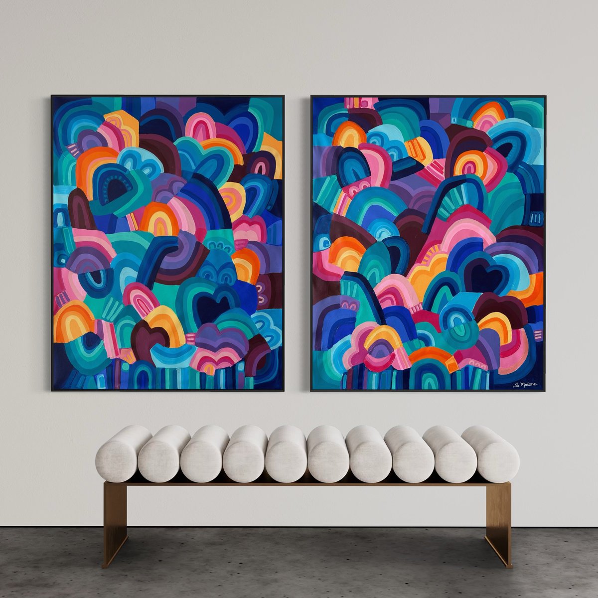 Happy Hills, Twice The Joy By Samantha Malone, 75 X 47, Artwork For Sale On Artfinder