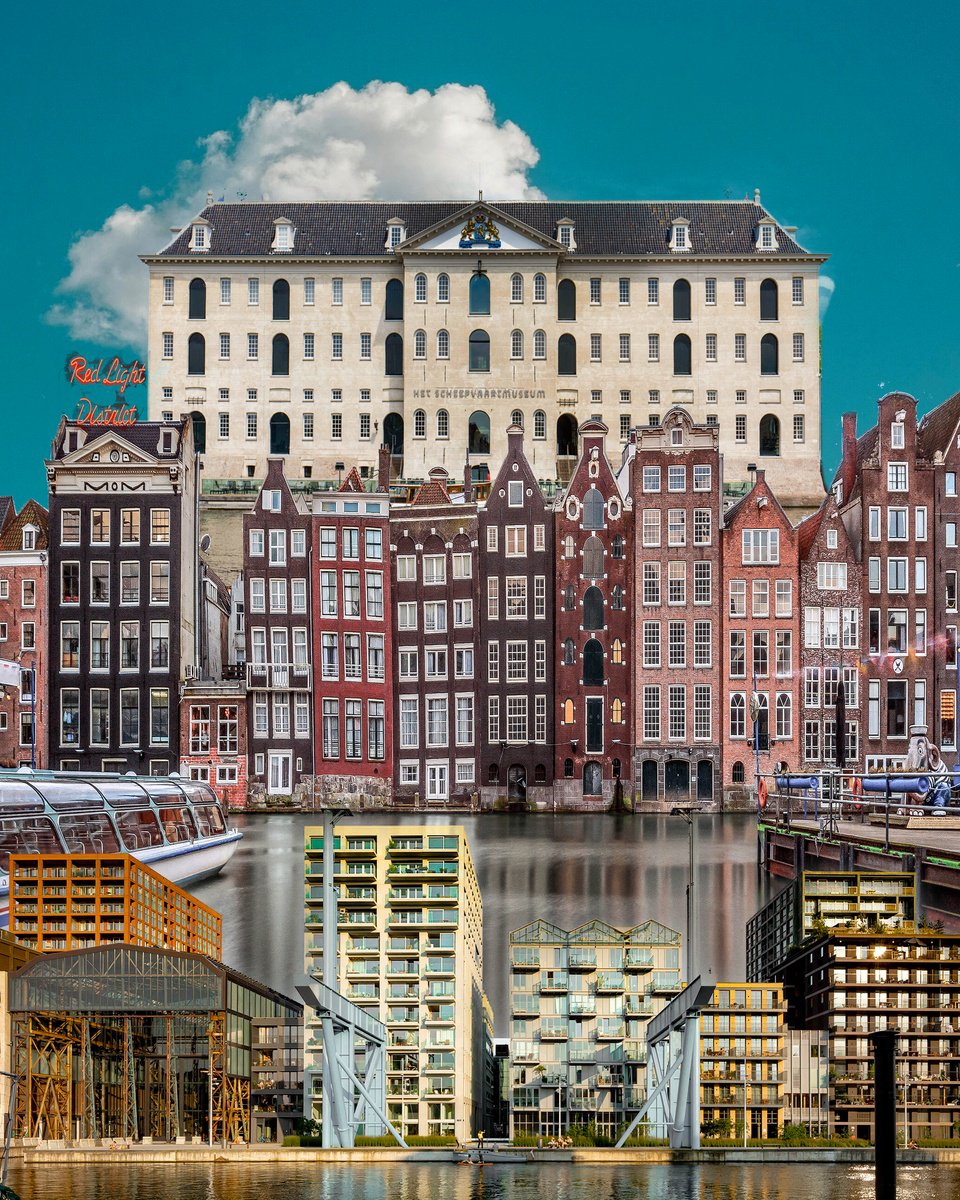 Surrealistic Cityscapes Photograph By Geert Lemmers Fpa, 31 X 39, Amsterdam View 1626, Original Artwork