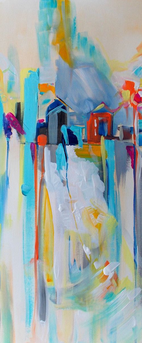 Organic architecture  - acrylic on paper 65 x 50 cm. by Maria Paunova