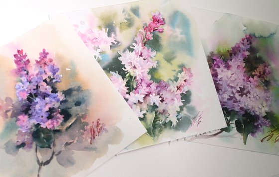Triptych / lilac set