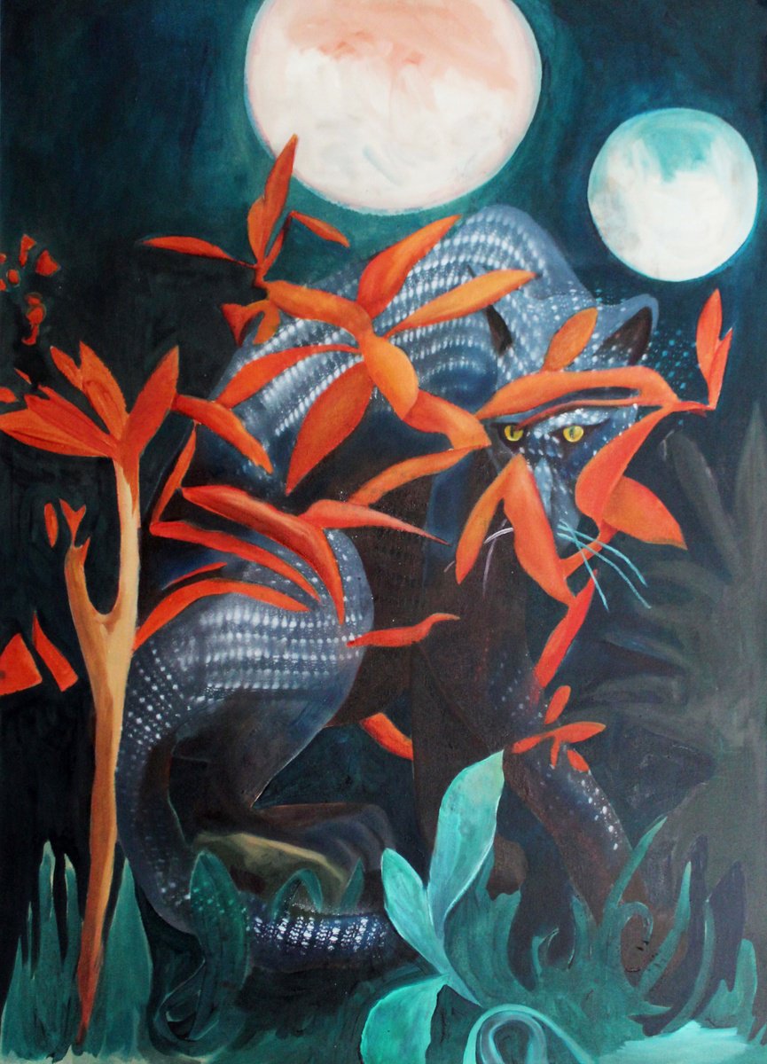 Animal Oil Painting By Ben Stephenson, 29 X 41, Nocturne, Original Artwork