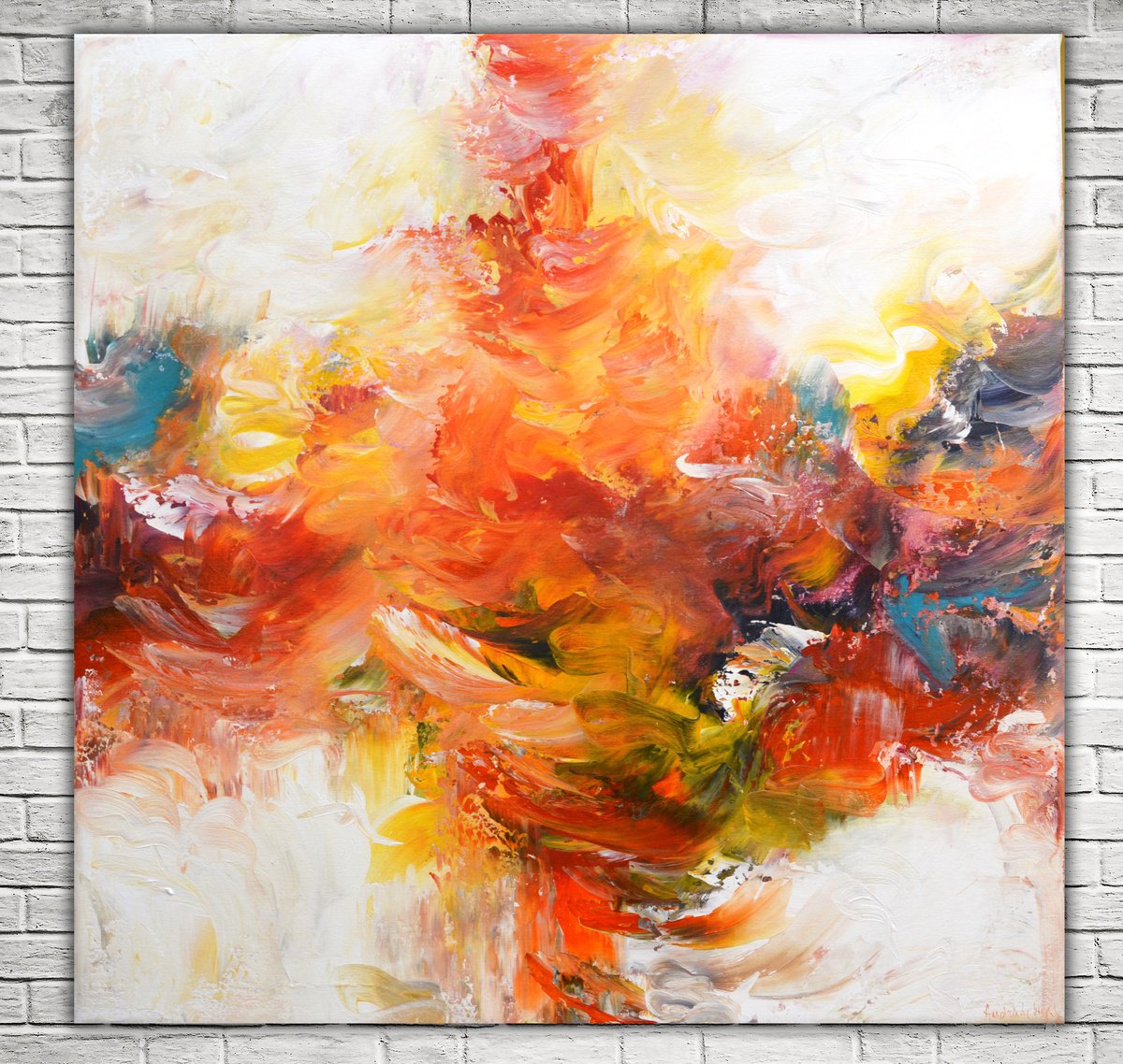 Abstract Acrylic Painting By Andrada Anghel, 30 X 30, Whispers Of Color, Original Artwork