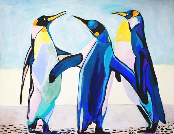 Three penguins / 70 x 54 cm