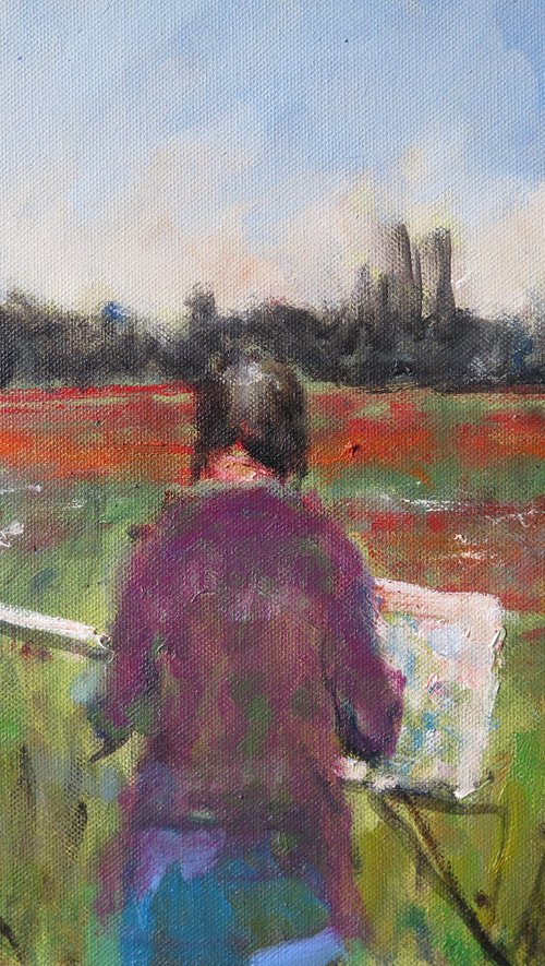 Painting Poppies Near York by Malcolm Ludvigsen